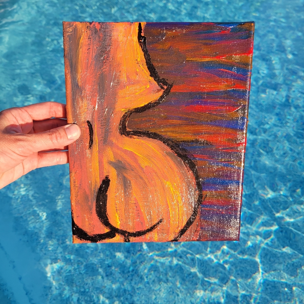 curvy woman painting